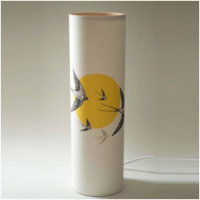 Flying swallows illustrated lamp